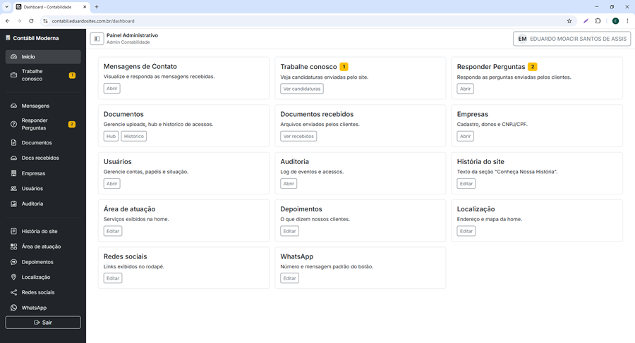 Relatórios do sistema Contábil Desk